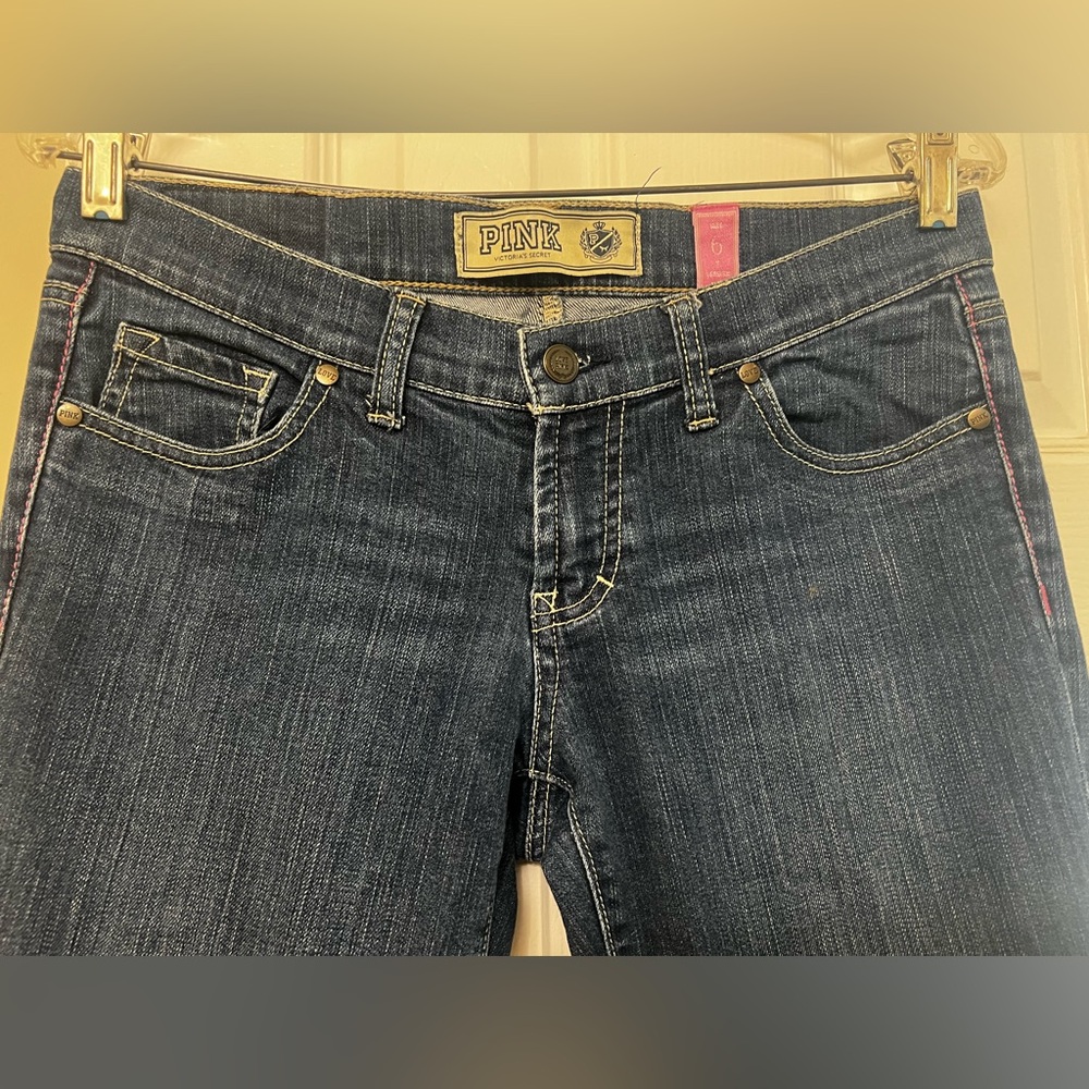 PINK Victoria's Secret Dark Blue Straight Leg Jeans - Picture 4 of 16